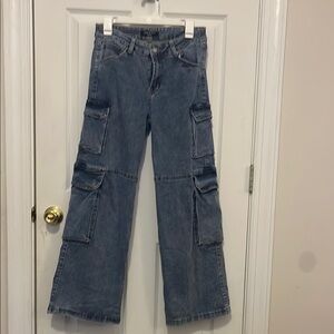 Women's Blue Cargo Jeans